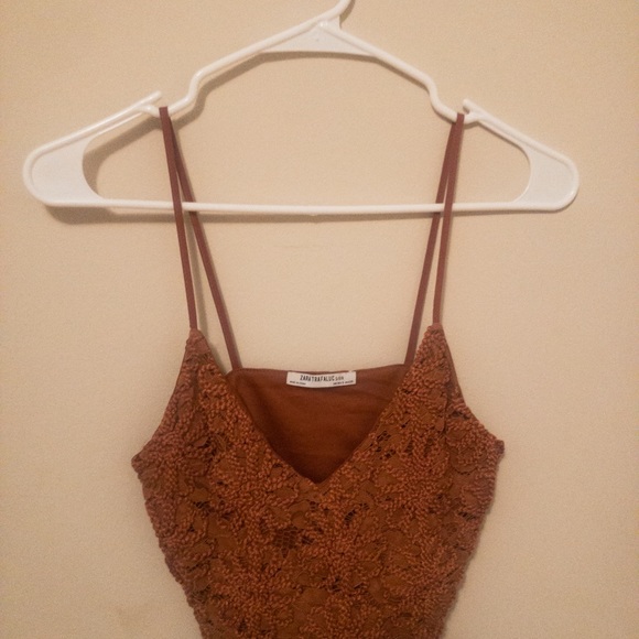Zara floral textured crop top - Picture 4 of 5